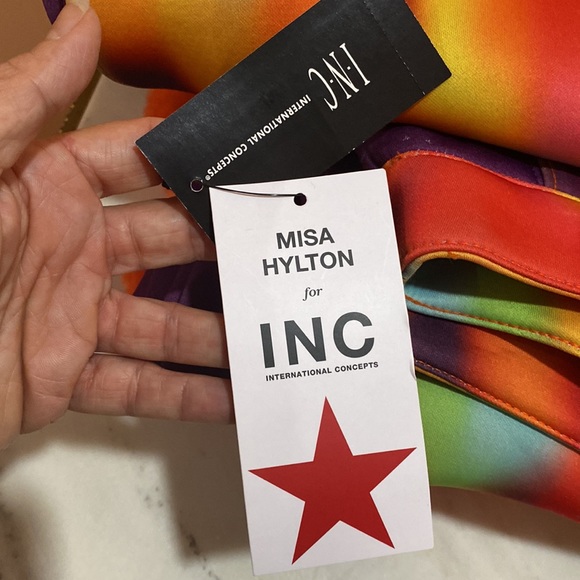 INC International Concepts Misa Hylton Scuba  Printed colored Pants NWT - Picture 13 of 14